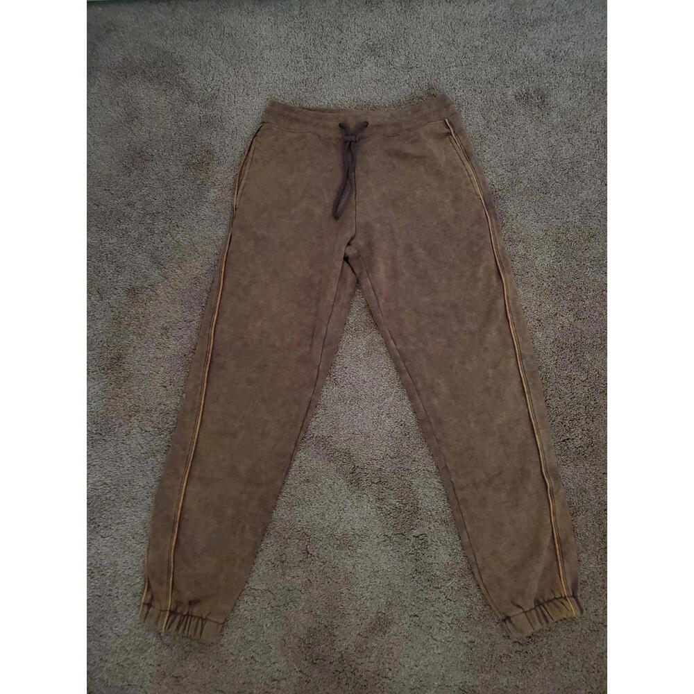 NWT Alphalete Joggers Small Mens Sepia Caramel Brown Pockets Drawstring Toggle